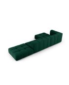 Canapé d'angle gauche en velours modulable Adams 5 places vert bouteille - 323 x 160 x 70 cm