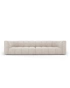 Canapé modulaire en chenille Adams 4 places beige - 286 x 96 x 70 cm