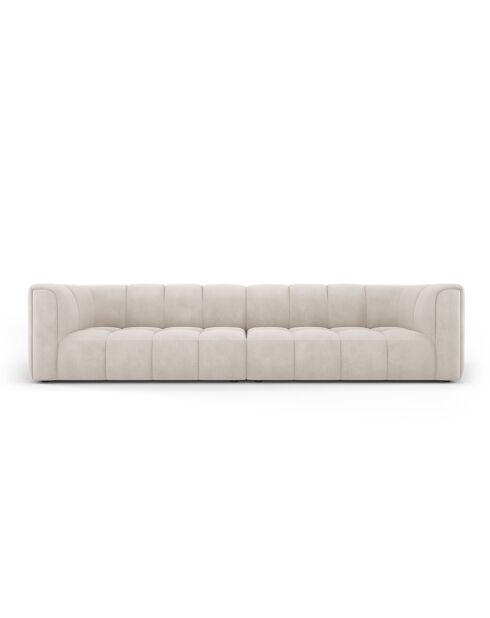 Canapé modulaire en chenille Adams 4 places beige - 286 x 96 x 70 cm