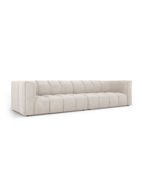Canapé modulaire en chenille Adams 4 places beige - 286 x 96 x 70 cm