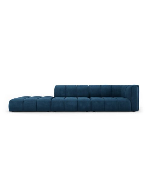 Canapé modulable gauche en chenille Adams 4 places bleu roi - 293 x 96 x 70 cm
