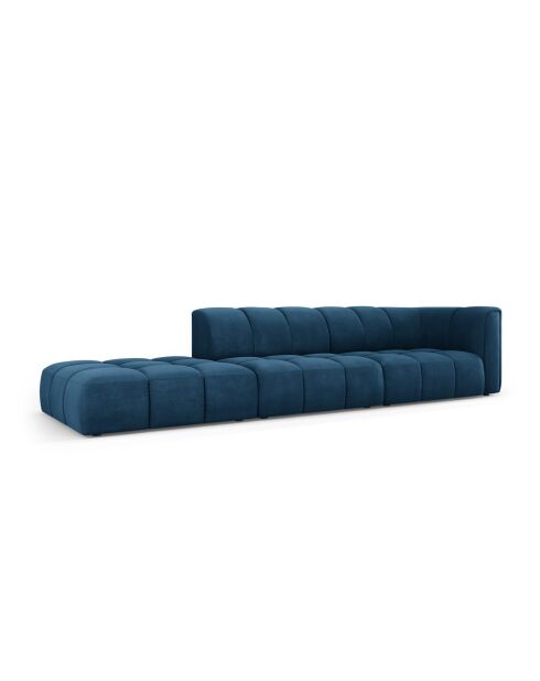 Canapé modulable gauche en chenille Adams 4 places bleu roi - 293 x 96 x 70 cm