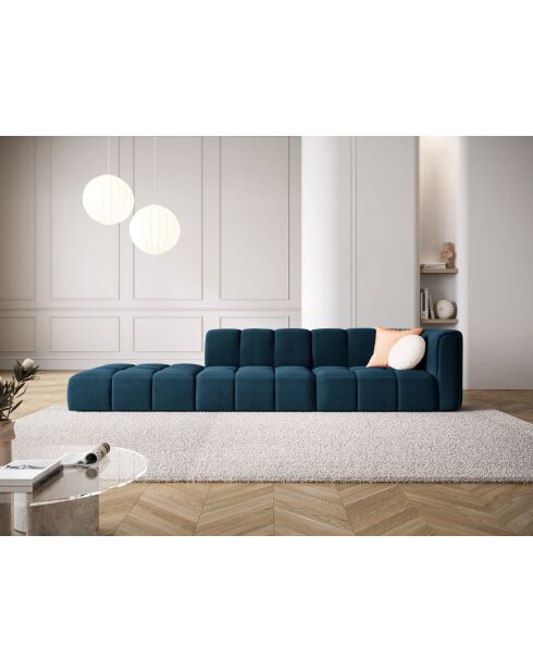 Canapé modulable gauche en chenille Adams 4 places bleu roi - 293 x 96 x 70 cm