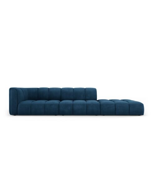 Canapé modulable droit en chenille Adams 4 places bleu roi - 293 x 96 x 70 cm