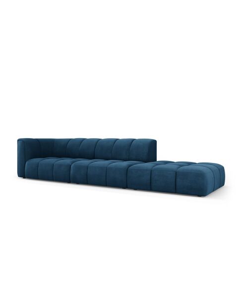 Canapé modulable droit en chenille Adams 4 places bleu roi - 293 x 96 x 70 cm