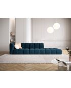 Canapé modulable droit en chenille Adams 4 places bleu roi - 293 x 96 x 70 cm
