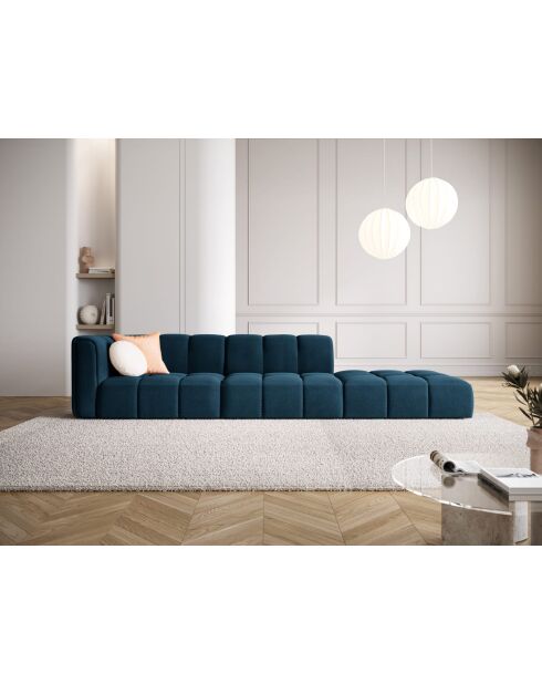Canapé modulable droit en chenille Adams 4 places bleu roi - 293 x 96 x 70 cm