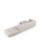 Canapé d'angle gauche modulaire en chenille Adams 5 places beige - 323 x 160 x 70 cm