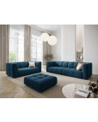 Canapé en chenille Adams 2 places bleu roi - 166 x 96 x 70 cm