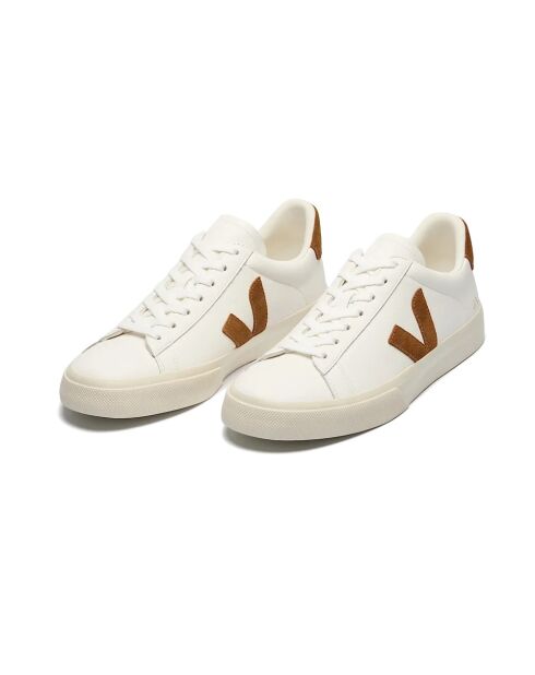 Baskets en cuir Campo Cognac et blanc