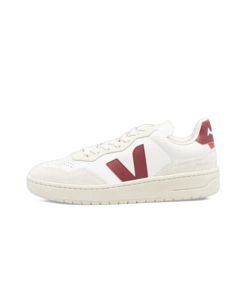 Sneakers V-90 O.T. Marsala bianche in pelle