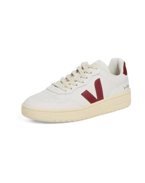 Sneakers V-90 O.T. Marsala bianche in pelle