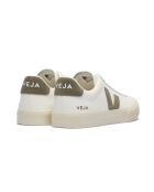 Baskets en cuir Campo blanc et kaki