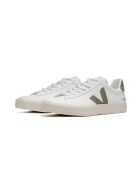 Baskets en cuir Campo blanc et kaki