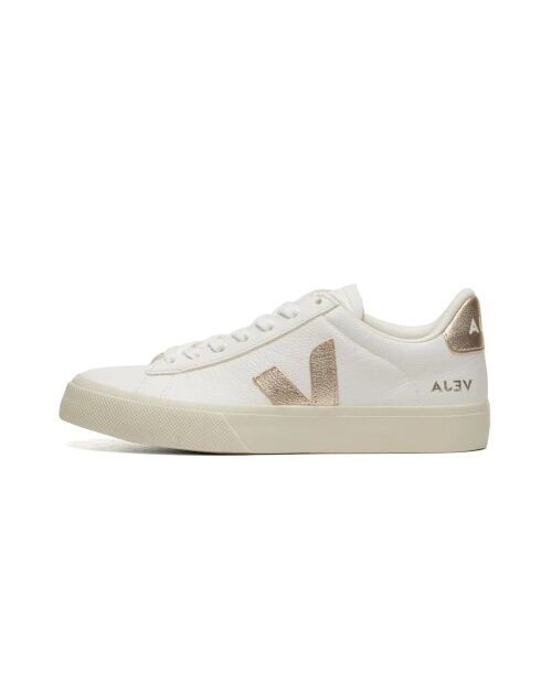 Baskets en cuir Campo platine et blanc