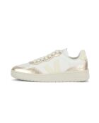 V-90 O.T. Sneakers van kalksteen en wit leer