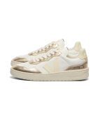 V-90 O.T. Sneakers van kalksteen en wit leer