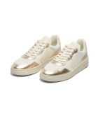 V-90 O.T. Sneakers van kalksteen en wit leer