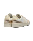 V-90 O.T. Sneakers van kalksteen en wit leer