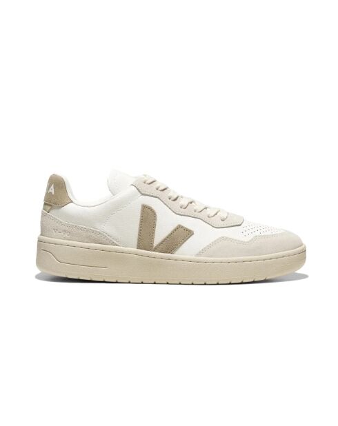 Sneakers V-90 O.T. aus taupefarbenem und weißem Leder