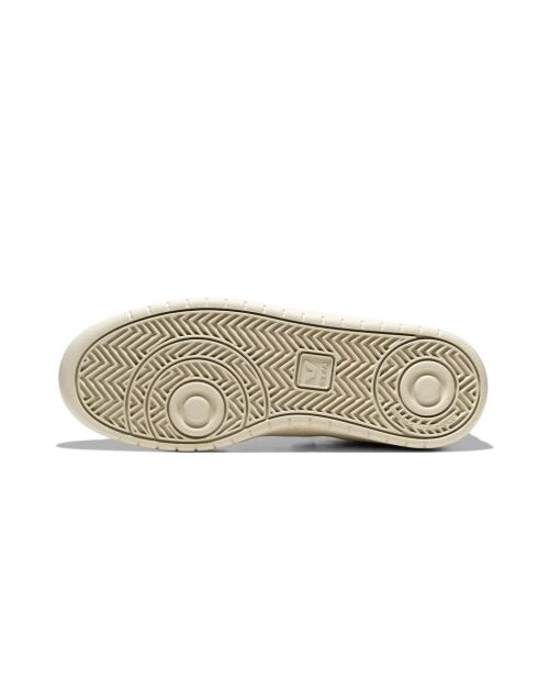 V-90 O.T. taupe en witte leren sneakers