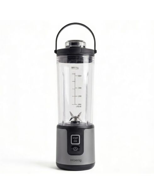 Mini blender portable sur batterie noir - 470 ml