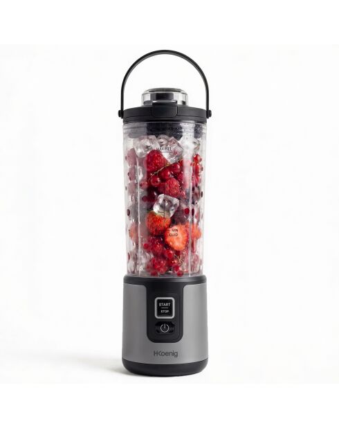 Mini blender portable sur batterie noir - 470 ml