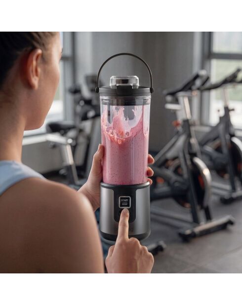 Mini blender portable sur batterie noir - 470 ml
