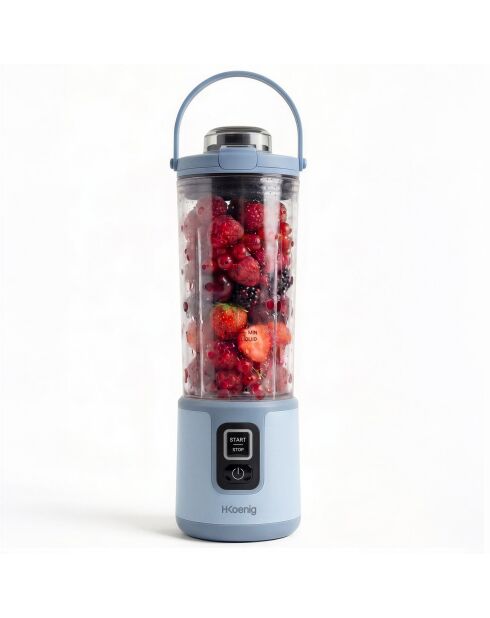 Mini blender portable sur batterie bleu pastel - 470 ml