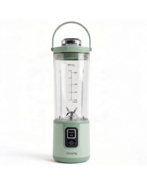 Mini blender portable sur batterie vert pastel - 470 ml