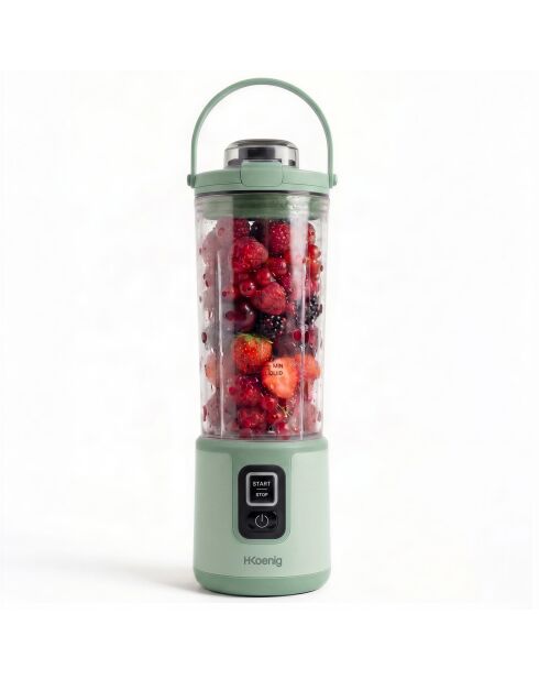 Mini blender portable sur batterie vert pastel - 470 ml