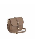 Sac bandoulière en cuir Avezzano taupe - 21x18x8cm