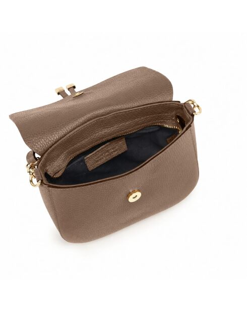 Sac bandoulière en cuir Avezzano taupe - 21x18x8cm