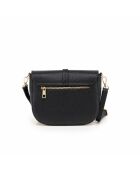 Avezzano zwarte leren schoudertas met dollar - 21x18x8cm