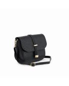 Avezzano zwarte leren schoudertas met dollar - 21x18x8cm