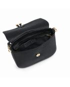 Avezzano zwarte leren schoudertas met dollar - 21x18x8cm