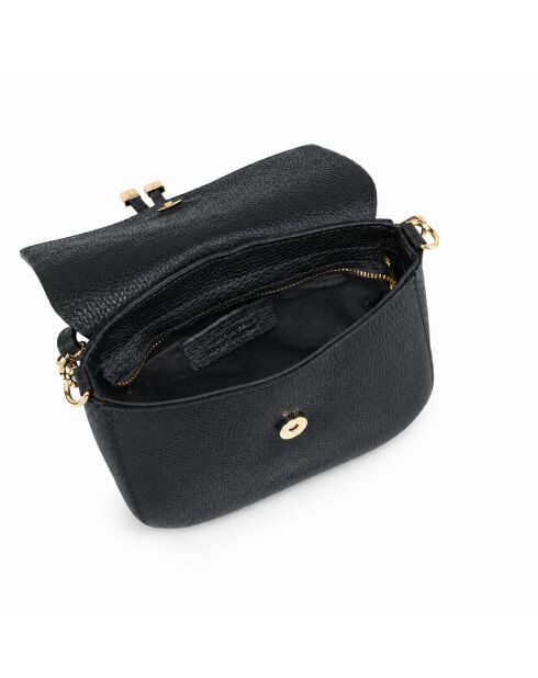 Avezzano zwarte leren schoudertas met dollar - 21x18x8cm