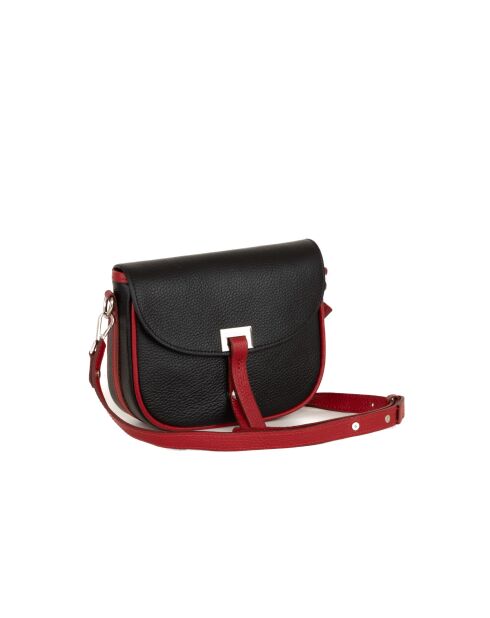 Neva Schultertasche aus schwarzem Leder - 20x16x6cm