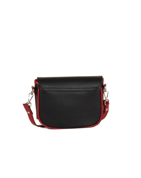 Neva Schultertasche aus schwarzem Leder - 20x16x6cm