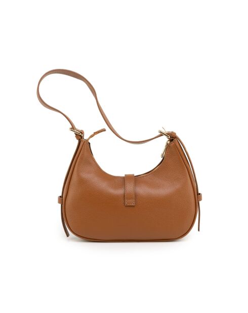 Sac bandoulière en cuir Annunziata cognac - 21x18x8cm