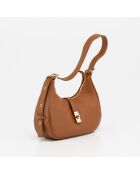 Borsa a tracolla Annunziata in pelle cognac - 21x18x8cm