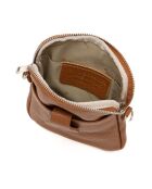 Paglia cognac leren schoudertas - 15x20x1cm