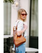 Novara leren rugzak cognac+bruin - 29x34x13cm