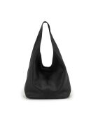 Tarquinia zwarte leren tas - 32x32x16cm