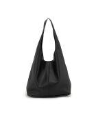 Tarquinia zwarte leren tas - 32x32x16cm