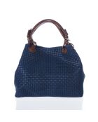 Sac en cuir Fosdinovo bleu - 37x45x15cm