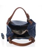 Sac en cuir Fosdinovo bleu - 37x45x15cm