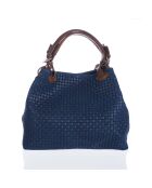 Sac en cuir Fosdinovo bleu - 37x45x15cm