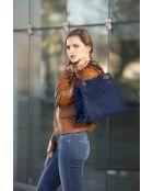 Sac en cuir Fosdinovo bleu - 37x45x15cm