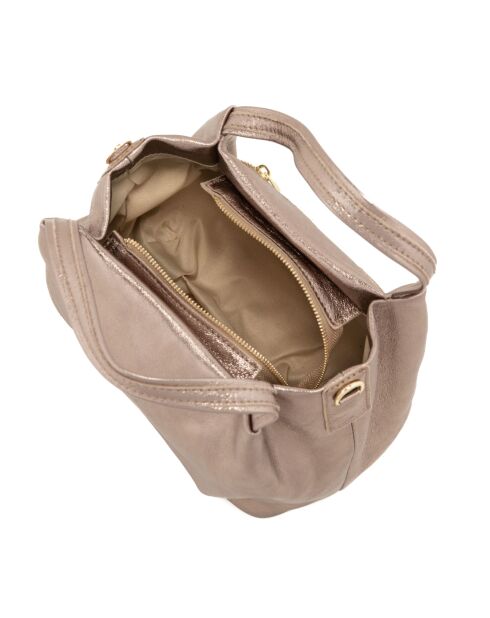 Sac en cuir Taro bronze laminé - 28x25x18cm
